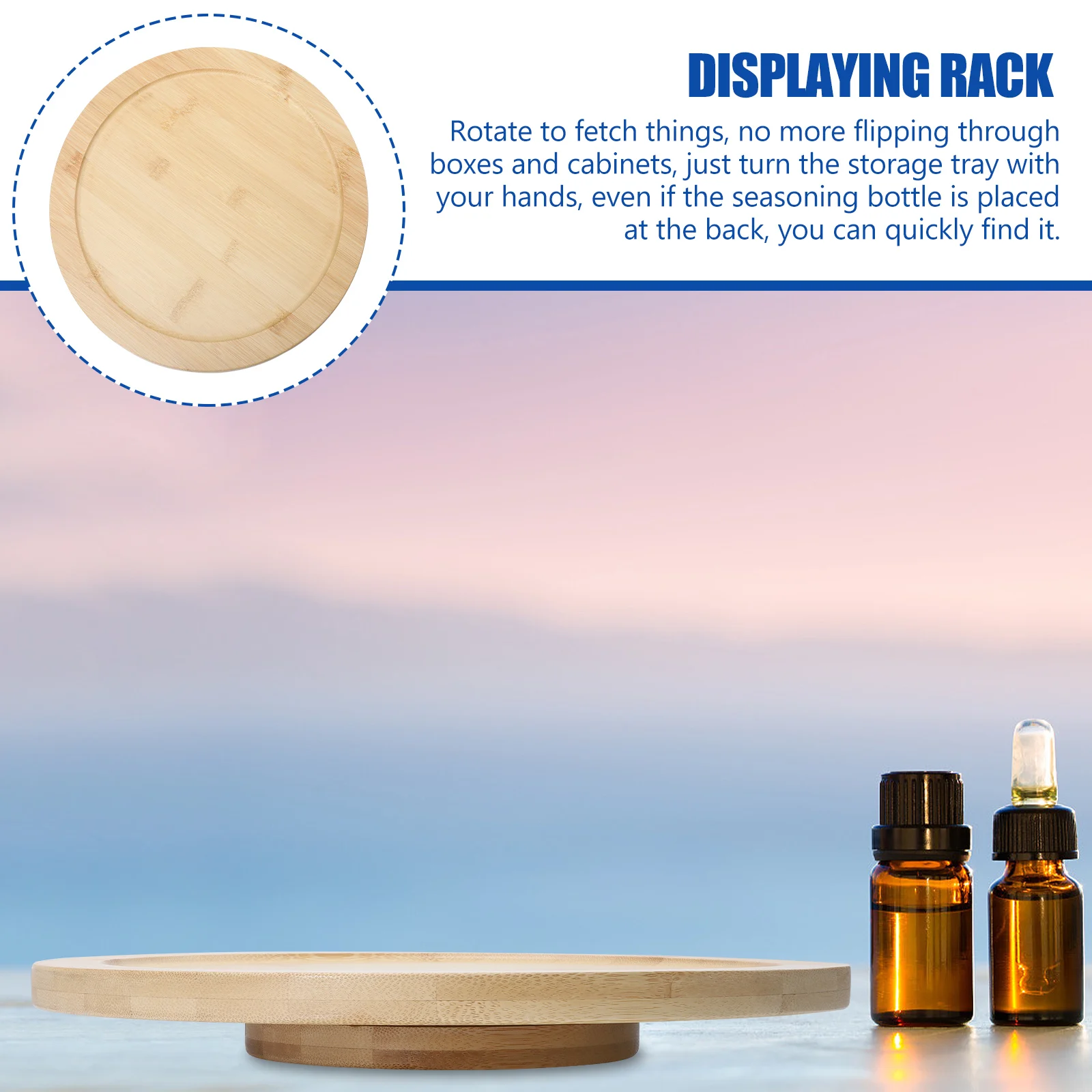 

1Pcs 360 Degree Rotating Seasoning Rack Kitchen Organizer Large Capacity Spice Jar Holder Rotating Plate Storage Rack