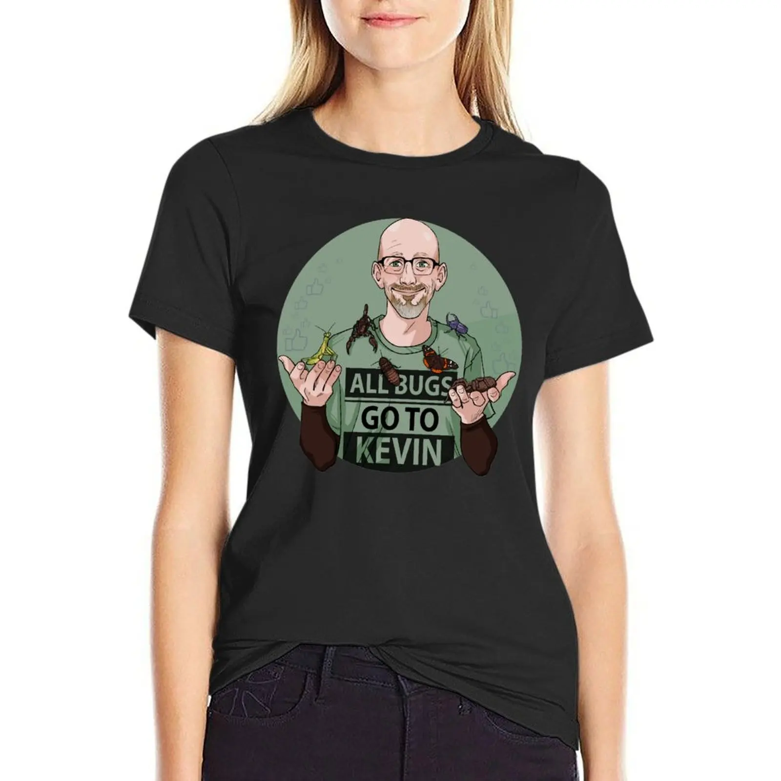 

Kevin and His Bugs T-Shirt summer tops vintage Short sleeve tee Women clothes