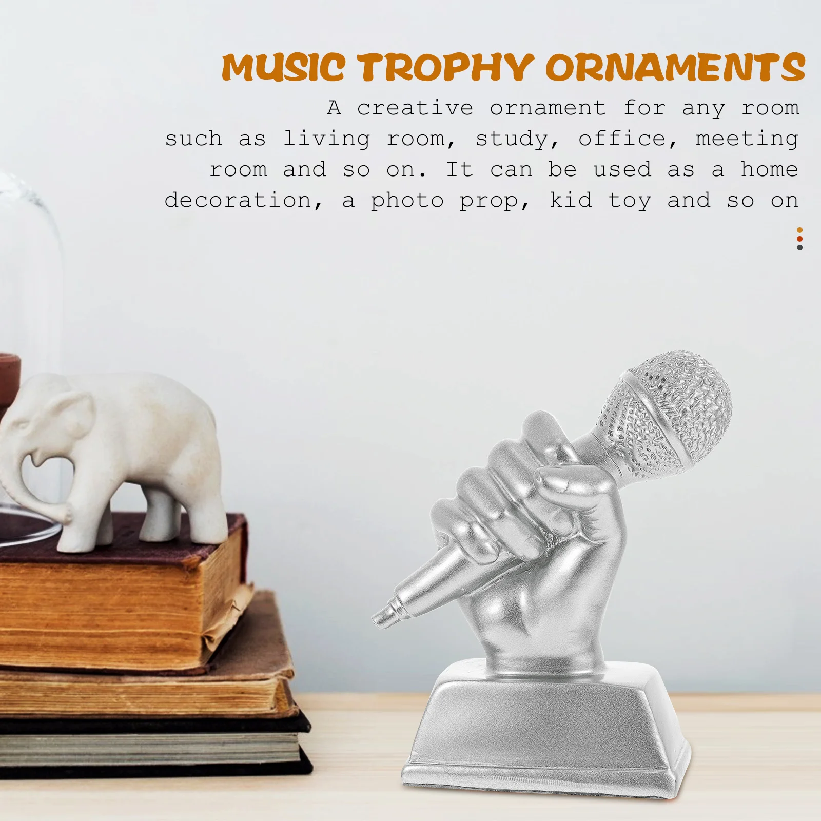 Muziek Trofee Standbeeld Microfoon Award Zingen Competitie Hars Decoratieve Eerprijs