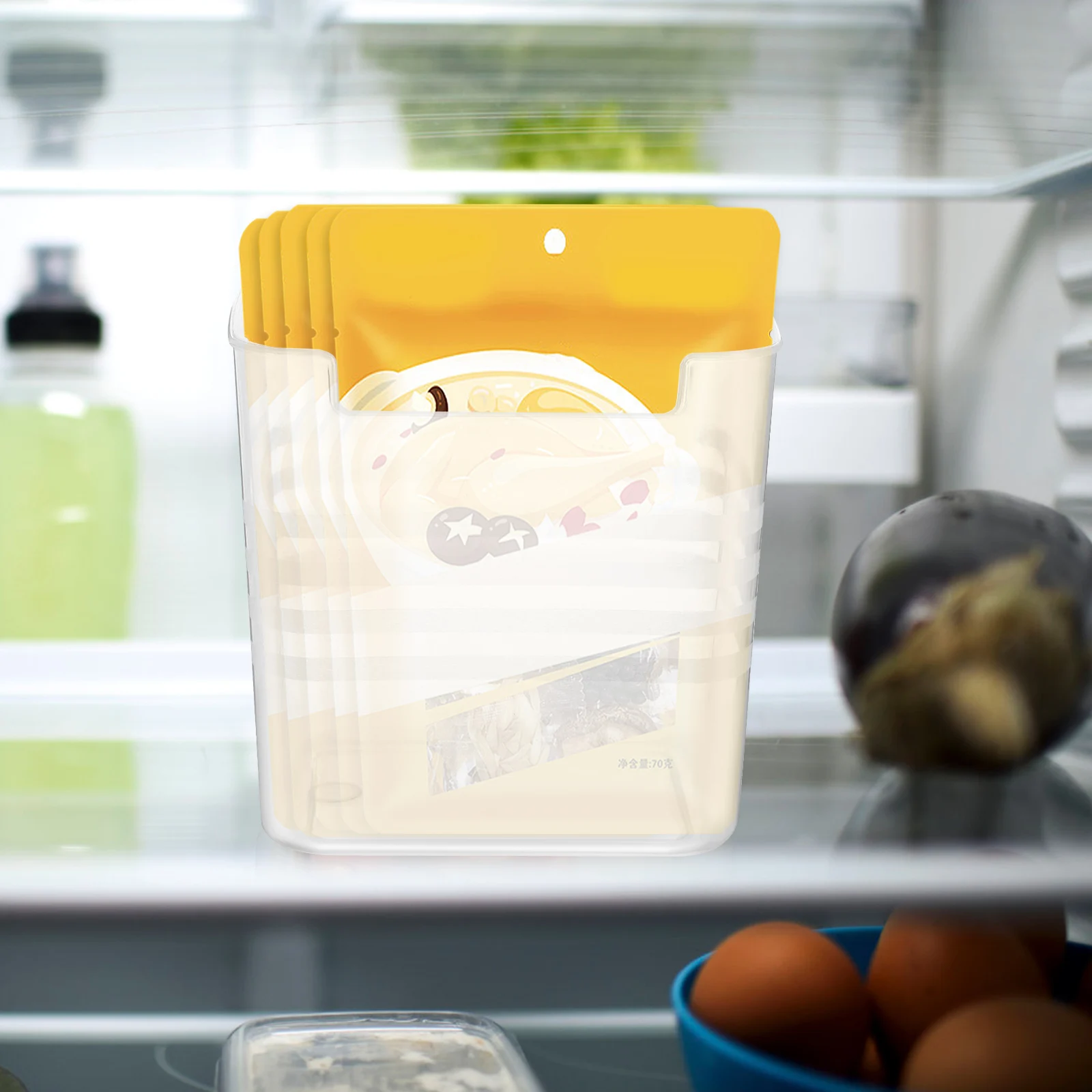 

2pcs Translucent Fridge Side Door Storage Box Refrigerator Organizer Bins Food Grade Plastic Container Box For Vegetables Fruits