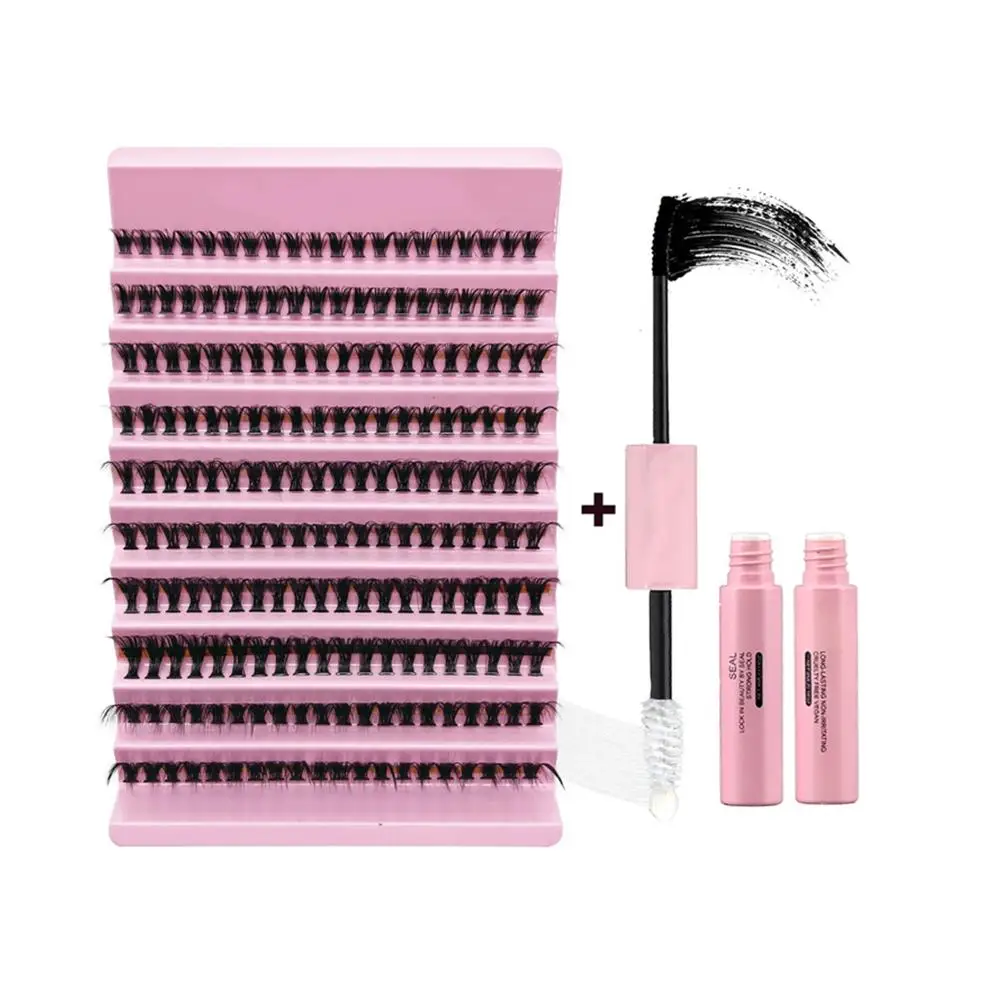 Kit de extensión de pestañas 30D40D DIY con pinzas, pegamento y sello, pestañas individuales reutilizables para fiesta, escenario, Festival, maquillaje de ojos