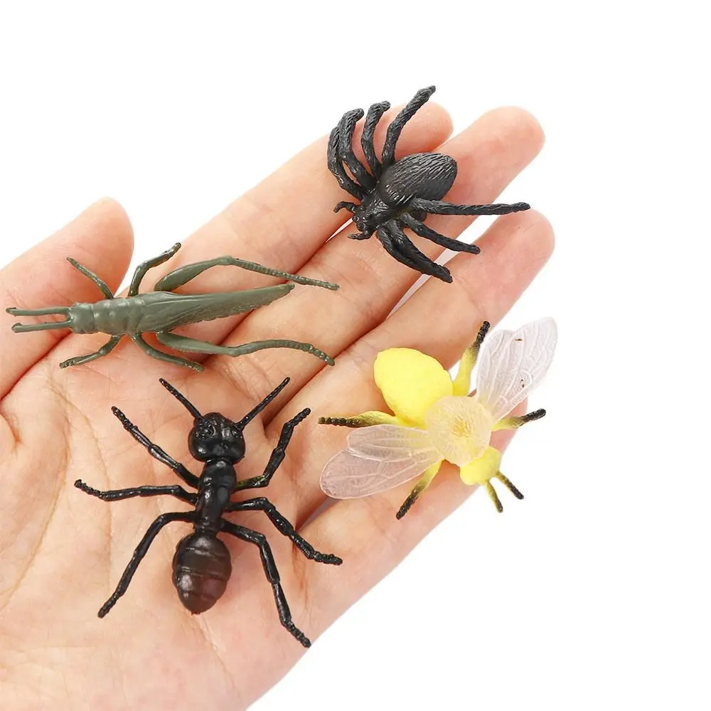 12Pcs/set Insect Model Figures Figurines Toys Simulation Spider Cockroach Beetle Set For Kids Educational PVC Toys