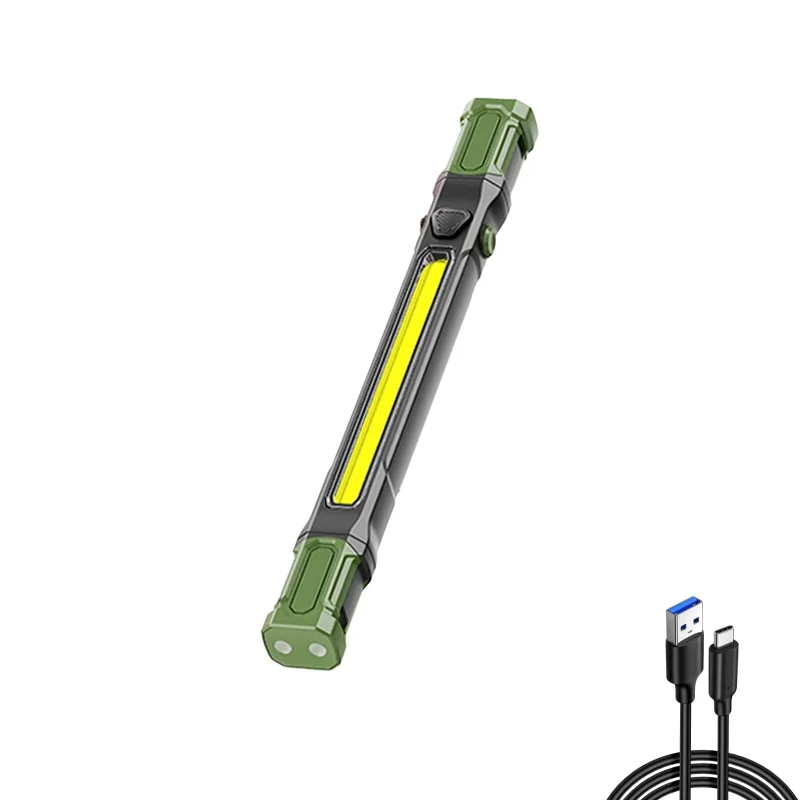 JIASHUAIXIN Nieuwe COB-werklamp, oplaadbaar, opvouwbare lange auto-noodinspectielamp met magnetische haak
