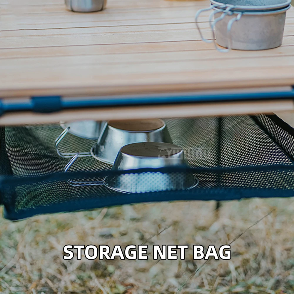 Tactical Beechwood Folding Camping Table, Roll Up Design with Storage Pouch for Outdoor