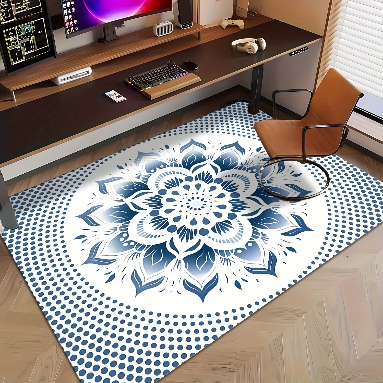 قطعة واحدة، سجادة منطقة بنمط الأزهار الحديثة، قابلة للغسل في الغسالة، مقاومة للبقع والغبار، غير قابلة للانزلاق، مقاومة للتعب الناعمة، من أجل Living Ro #4