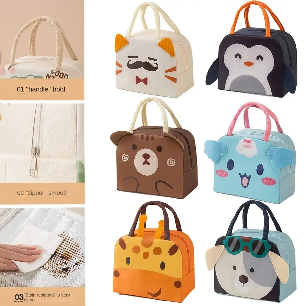 Oxford Cloth Cartoon Stereoscopic Lunch Bag Thermal Bag Portable Tote Food Small Cooler Bag Lunch Box Accessories Thermal