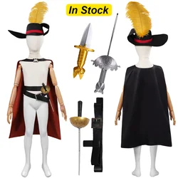 Fancy Dress Cat Swordsman Cosplay For Girls Boys Full Suits Hat Cloak Cartoon Puss InTo Boots Roleplay Fantasia Costume