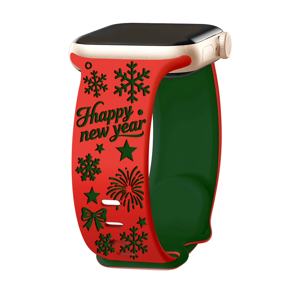 حزام منقوش لساعة أبل 46 مللي متر 44 مللي متر 42 مللي متر 45 مللي متر 41 40 49 مللي متر سوار عيد الميلاد كوريا iWatch سلسلة الترا 3/11/10/9/8/SE #3