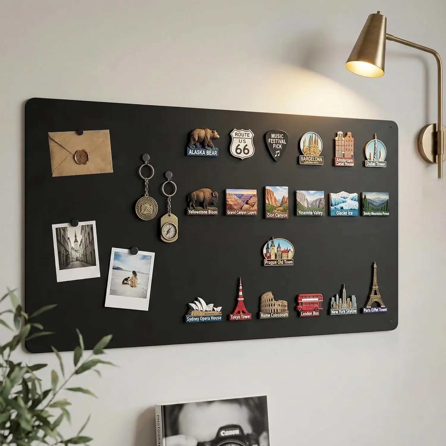 

39.4" x 19.7" Large Magnetic Board for Wall, Heavy Duty Metal Display Panel for Magnet Collections with Screw Mount Hardware