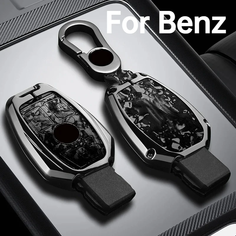 For Mercedes Benz A B C E G S Class GLA GLC GLE 2/3 Button Zinc Alloy Leather Key Case Cover Durable Key Holder Accessories