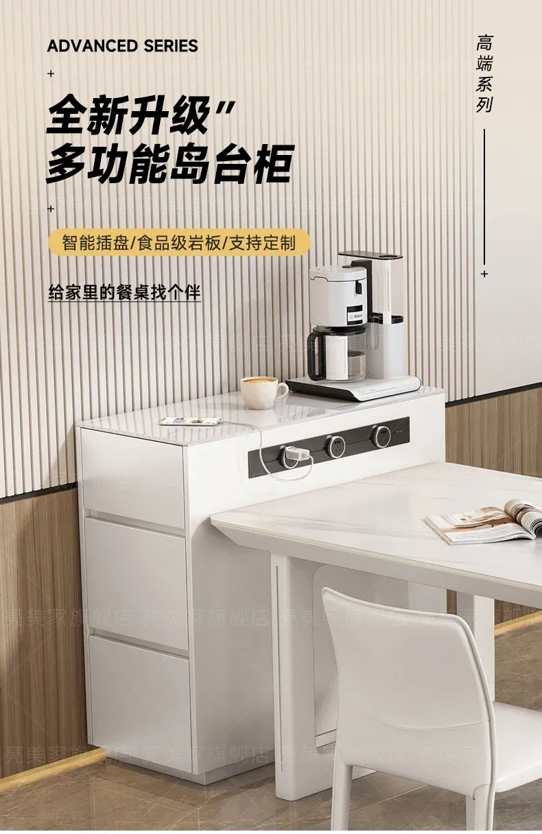 

-Island Stand, Island Dining Table, Movable Slate Narrow Cabinet, Small Household, Single Cabinet Kitchen