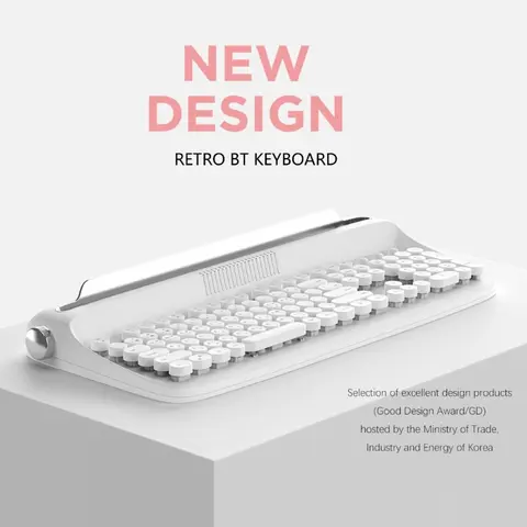 Fashion Korea Bluetooth-compatible Typewriter Keyboard Retro Steampunk 108 Keys Dot Office Wireless Mechanical Keyboard
