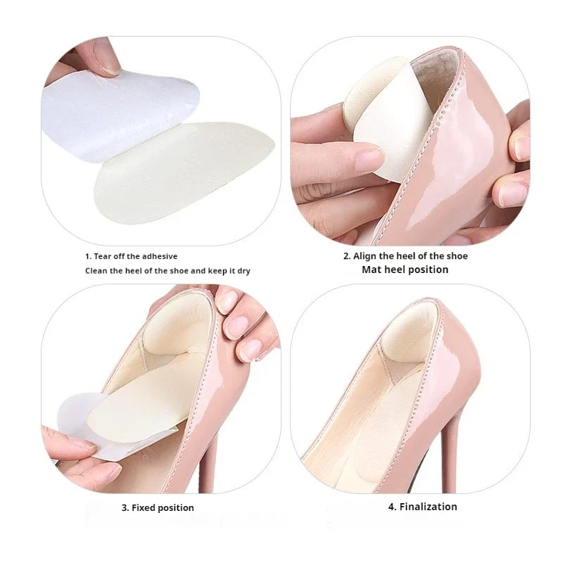 4PCS Backs Adjustable Size Adhesive Non-Slip Insoles Heel Protector Insoles High Heel Sticker Shoe Pain Relief Foot Care Inserts