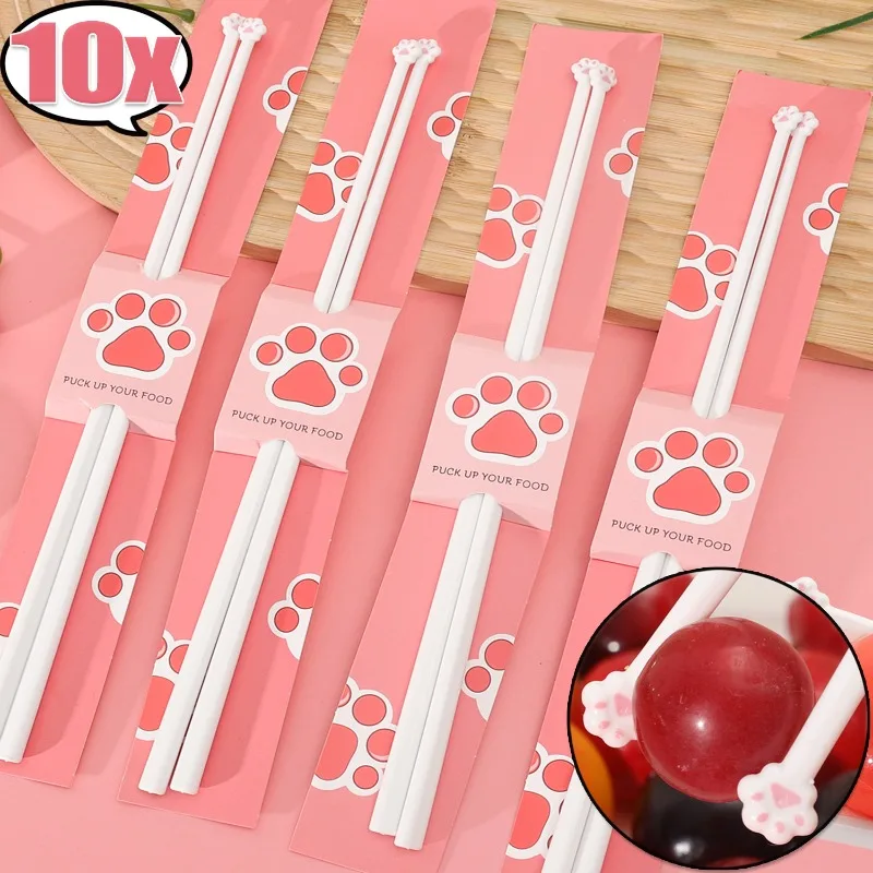 

1-10Pair New Cat Paw Chopsticks Baby Eating Helper Cartoon Cat Chopsticks for Kids Kids Beginner Practical Training Chopsticks