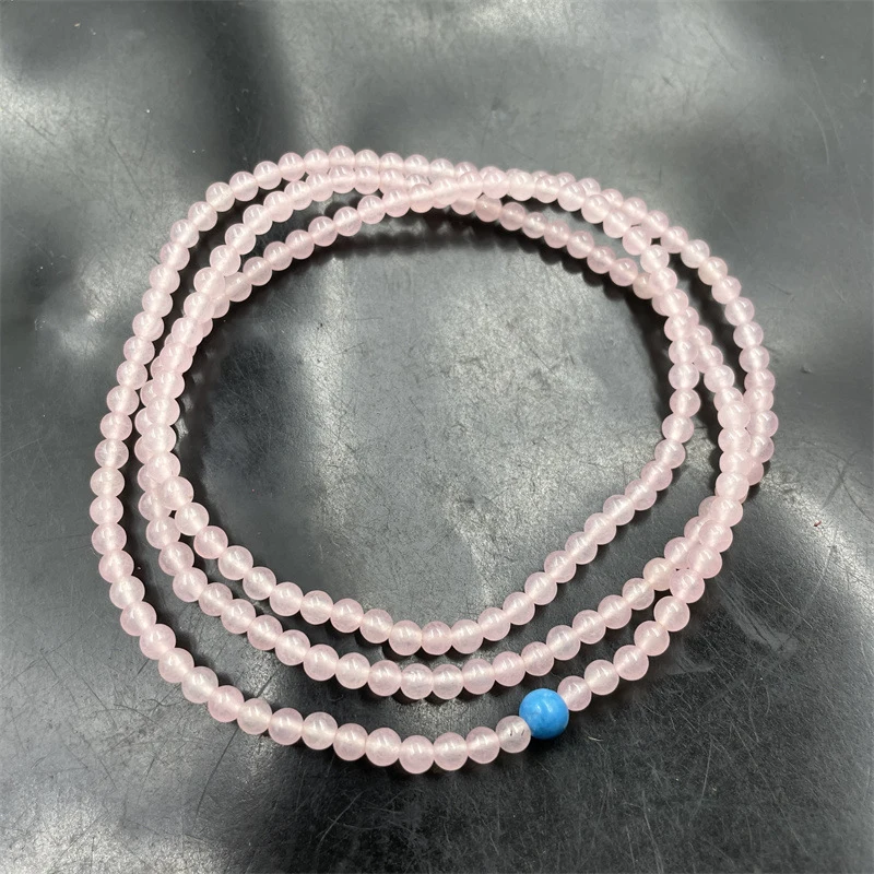 4mm pink 216-bead multi-layer wrap-around jade bracelet