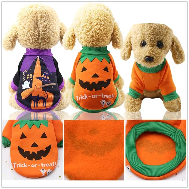 Traje engraçado de Halloween para cães e gatos Roupa de pet Casaco de inverno Roupa de chihuahua para cães pequenos e médios