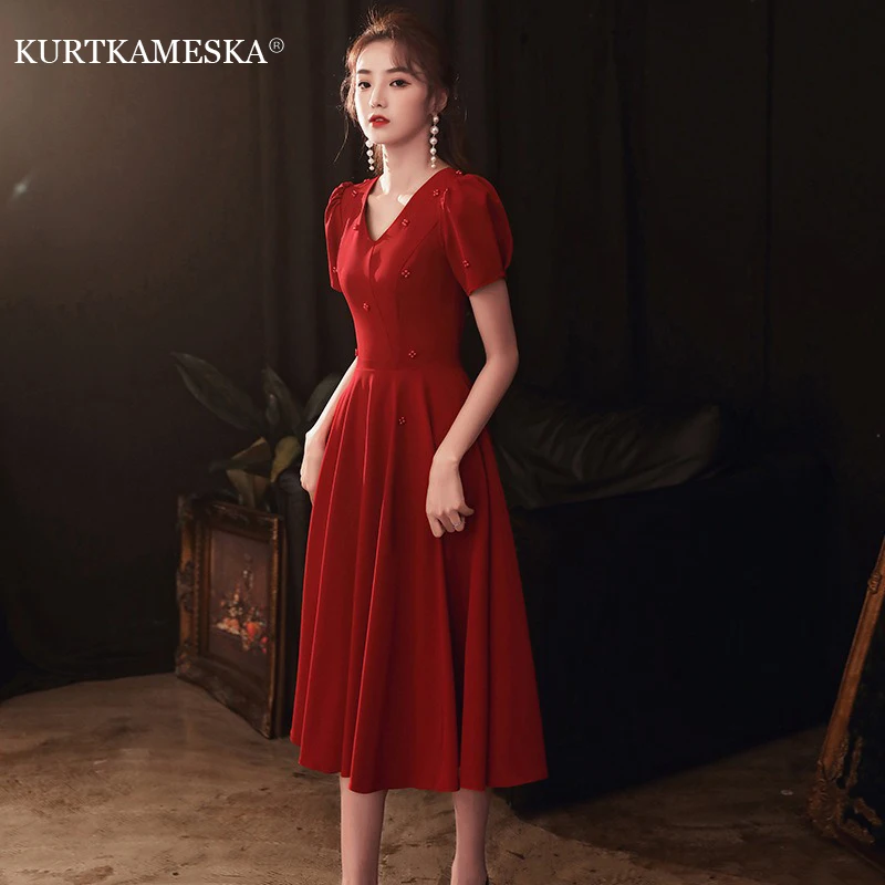 

Бордовое атласное свадебное платье для невесты, элегантное вечернее платье с бисером, длинное вечернее летнее платье, женское сексуальное платье с v-образным вырезом на день рождения