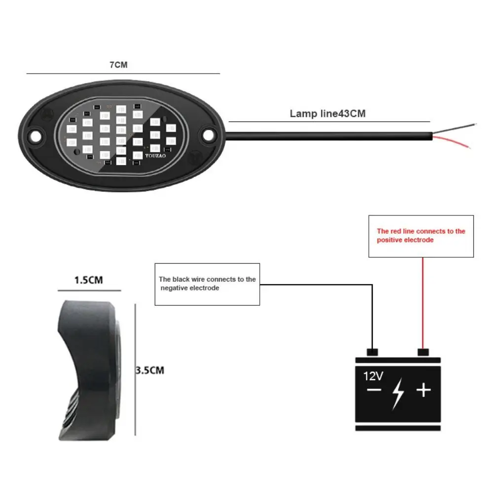 Chassis Licht All Terrain Voertuig Chassis Licht Underbody Led 24led Auto Underbody Led Licht Sfeer Lichte Boot Voor Jeep