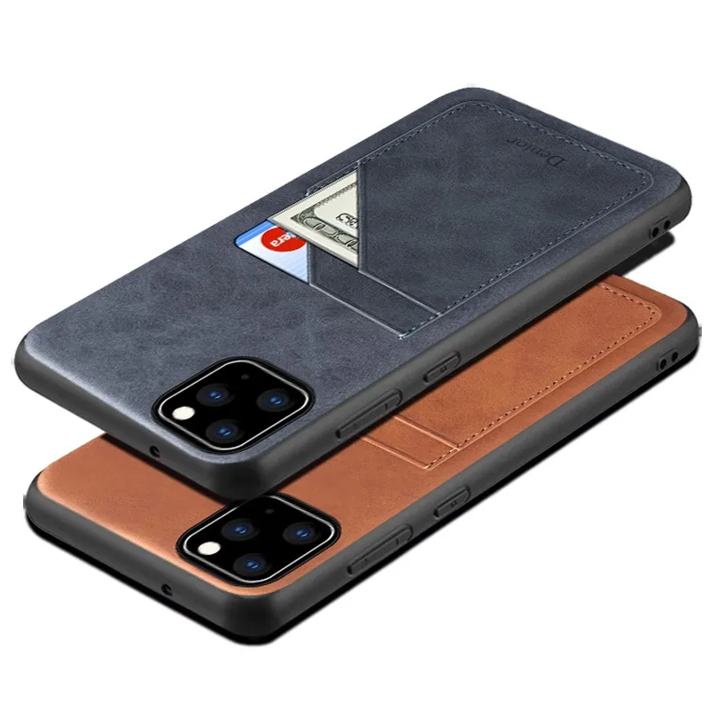 Custodia in pelle per iPhone Xs 11 12 13 14 Pro Max Slot per schede Cover per iPhone 7 8 Plus XR X SE 2020 12 13 Mini Card Pocket Case