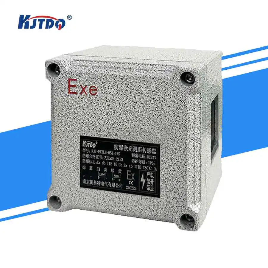 NEW2026 KJT Factory Supply 30Meters RS485 4-20mA 0-10V Output Explosion-proof Laser Range Displacement Sensor Distance Detecting