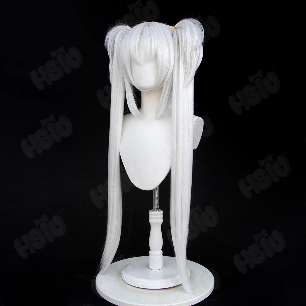 Anime Senren Banka Tomotake Yoshino Cosplay Wig White double ponytail long hair Synthetic Wig Game cosplay Wig anime cosplay Wig