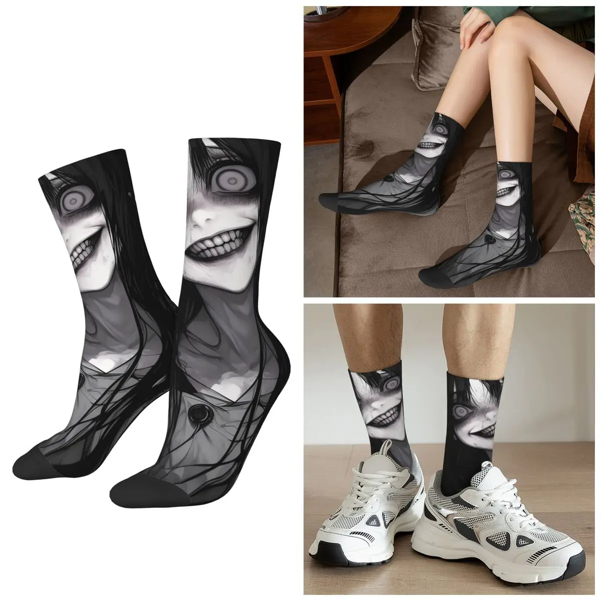 

Всесезонные ретро аниме ужасы женские носки с призраками Harajuku носки для экипажа впитывающие пот чулки для мужчин женщин подарки