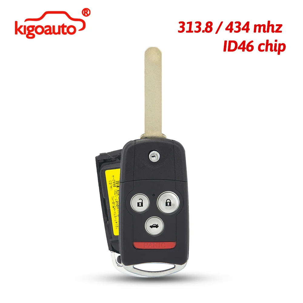 

Смарт-ключ kigoauto FCC MLBHLIK-1T с 4 кнопками, 313.8МГц / 434МГц, чип ID46 для Acura TL TSX ZDX 2010-2013