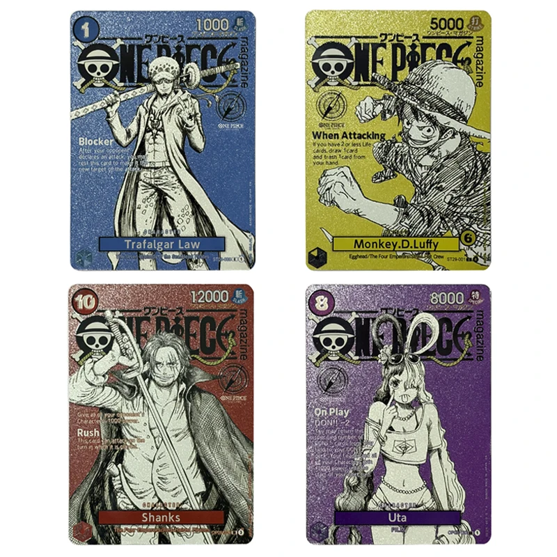 Selbstgemachte Version ONE PIECE UTA Englische Sammelkarten Monkey D Luffy Shanks Spiele Hausgemachte Anime-Karten Spielzeug Geschenke