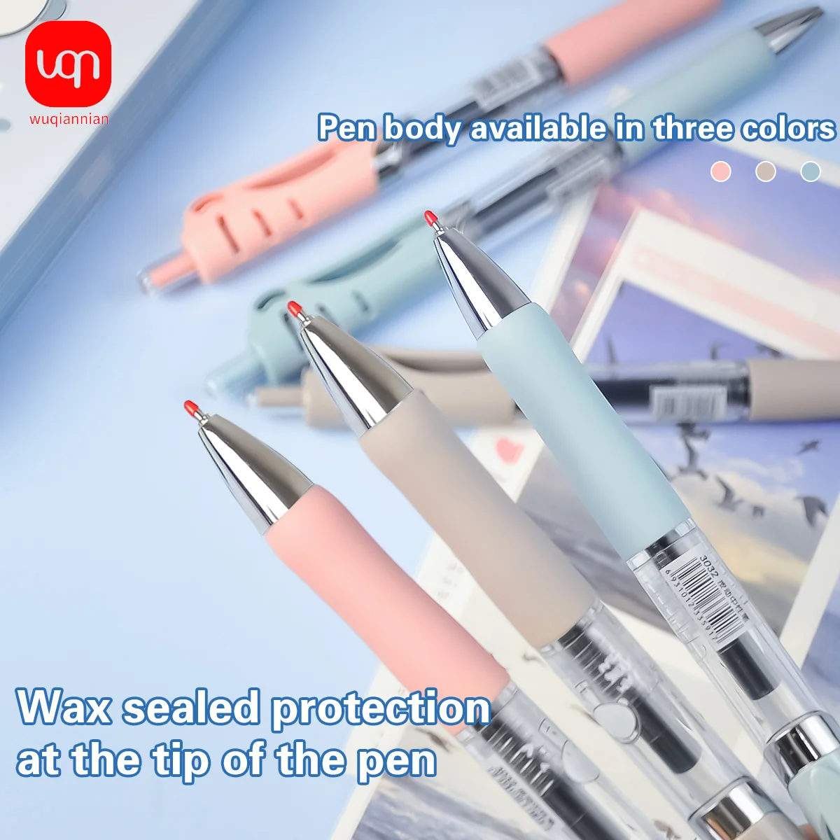 Morandi Retractable Gel Pen 0.5mm Black Ink Smooth Writing Student Office Ballpoint Stationery
