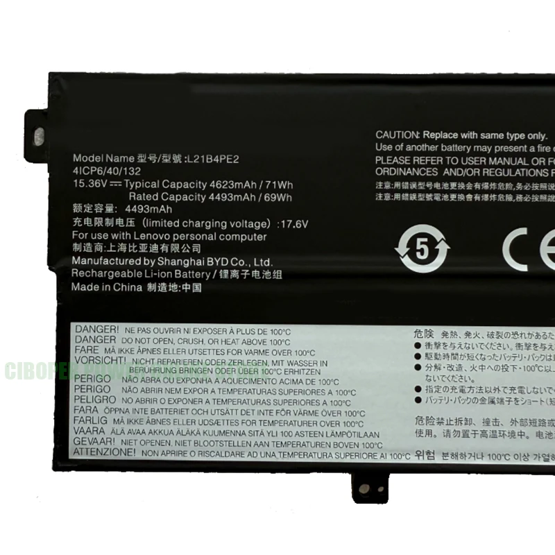 Laptop Battery L21B4PE2 L21L4PE0 L21M4PE3 15.36V/ 71Wh/4623mAh For Yoga 7 14IAL7 14ARB7 16IAP7 2022 Series