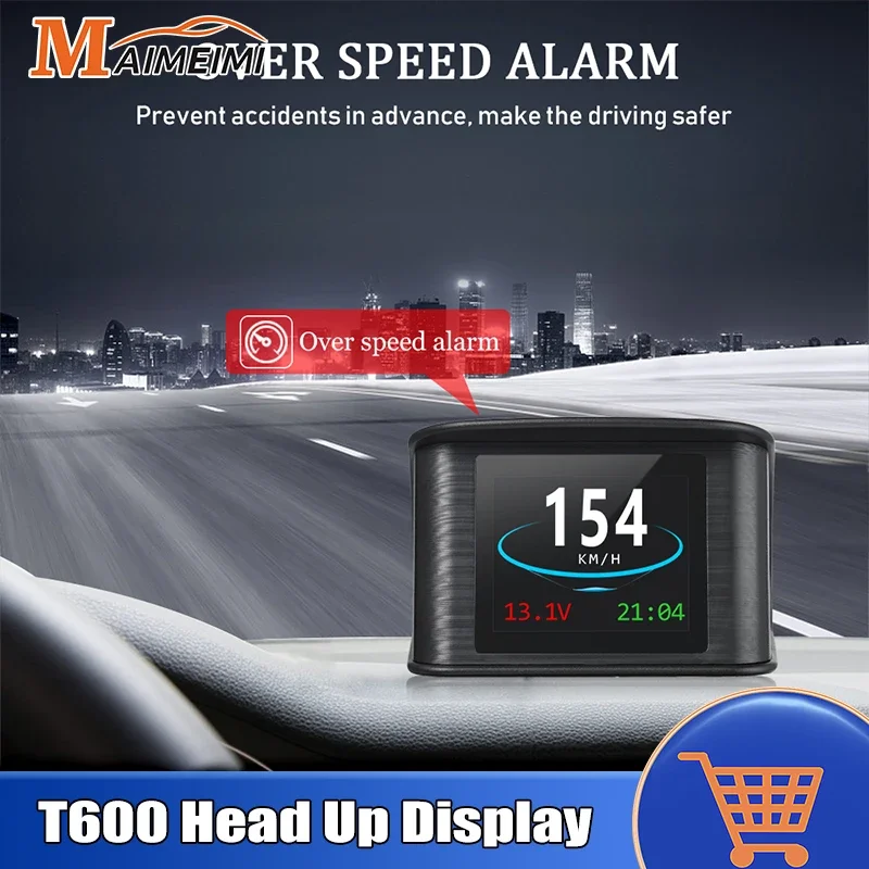 T600 HUD Car Head Up Display Smart Gauge Digital GPS Speed RPM Water Temp Fuel Consumption Smart System Auto Meter For All Car
