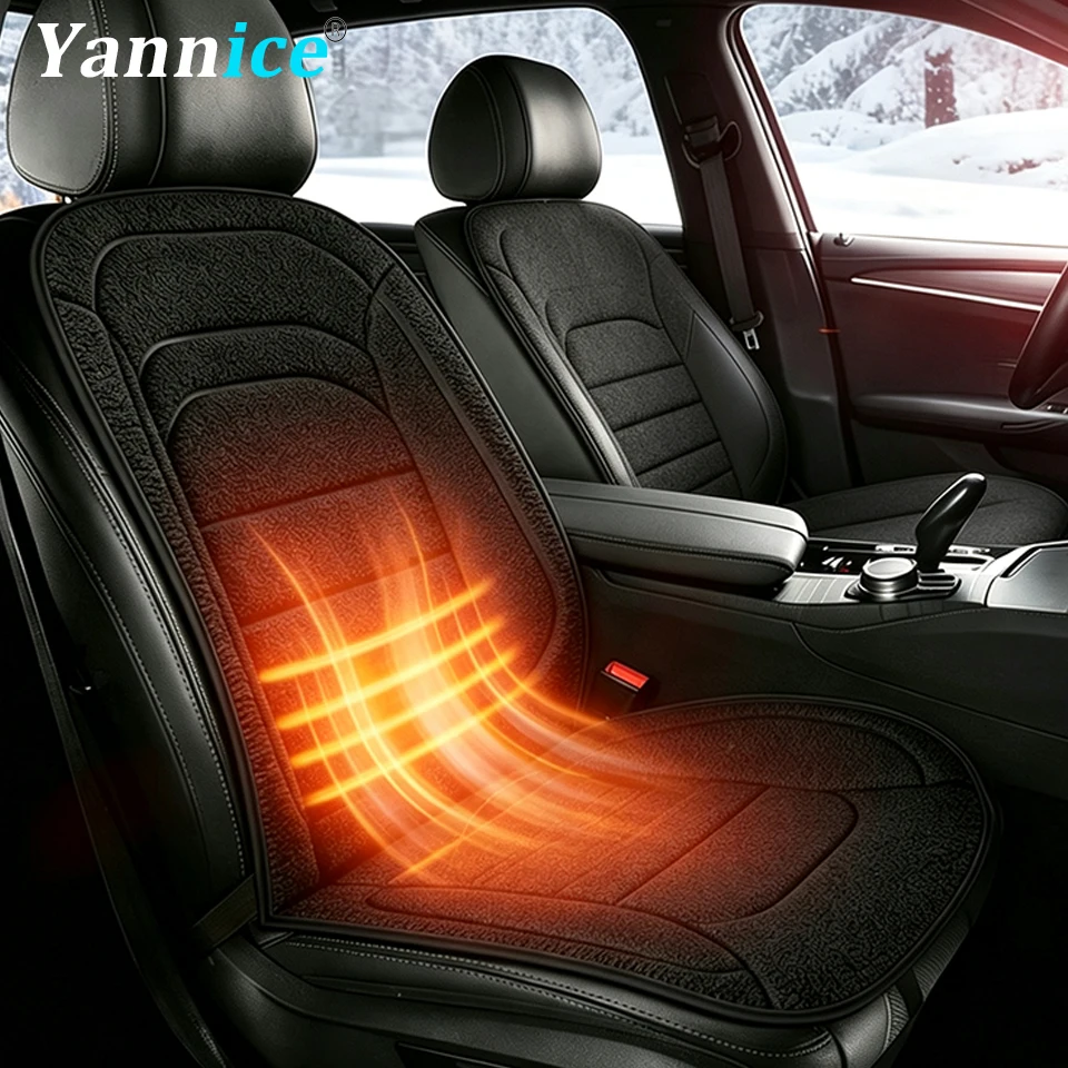 12V Car Heated Seat Cushion Winter Warmer Pad Dual Level Fast Heating Car Seat Heating Cover Auto Interior Accessories 1/2PCS