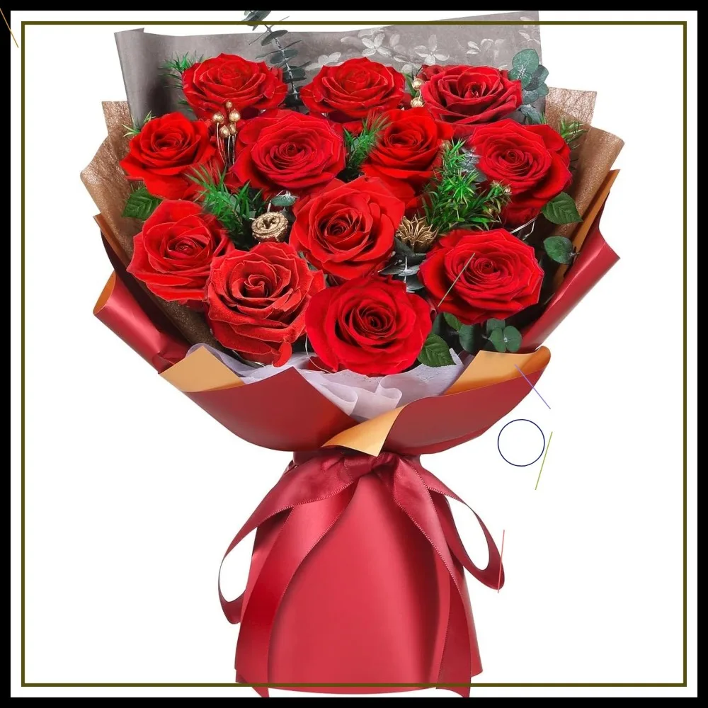 

Консервированный букет красных роз — 12 настоящих цветов с огнями для рождественских подарков на День святого Валентина