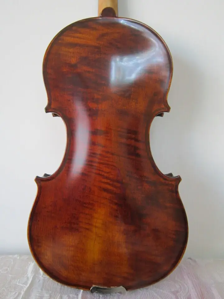 Violin solid wood whole board violin learning exam violin 4/4 natural tiger pattern handmade production