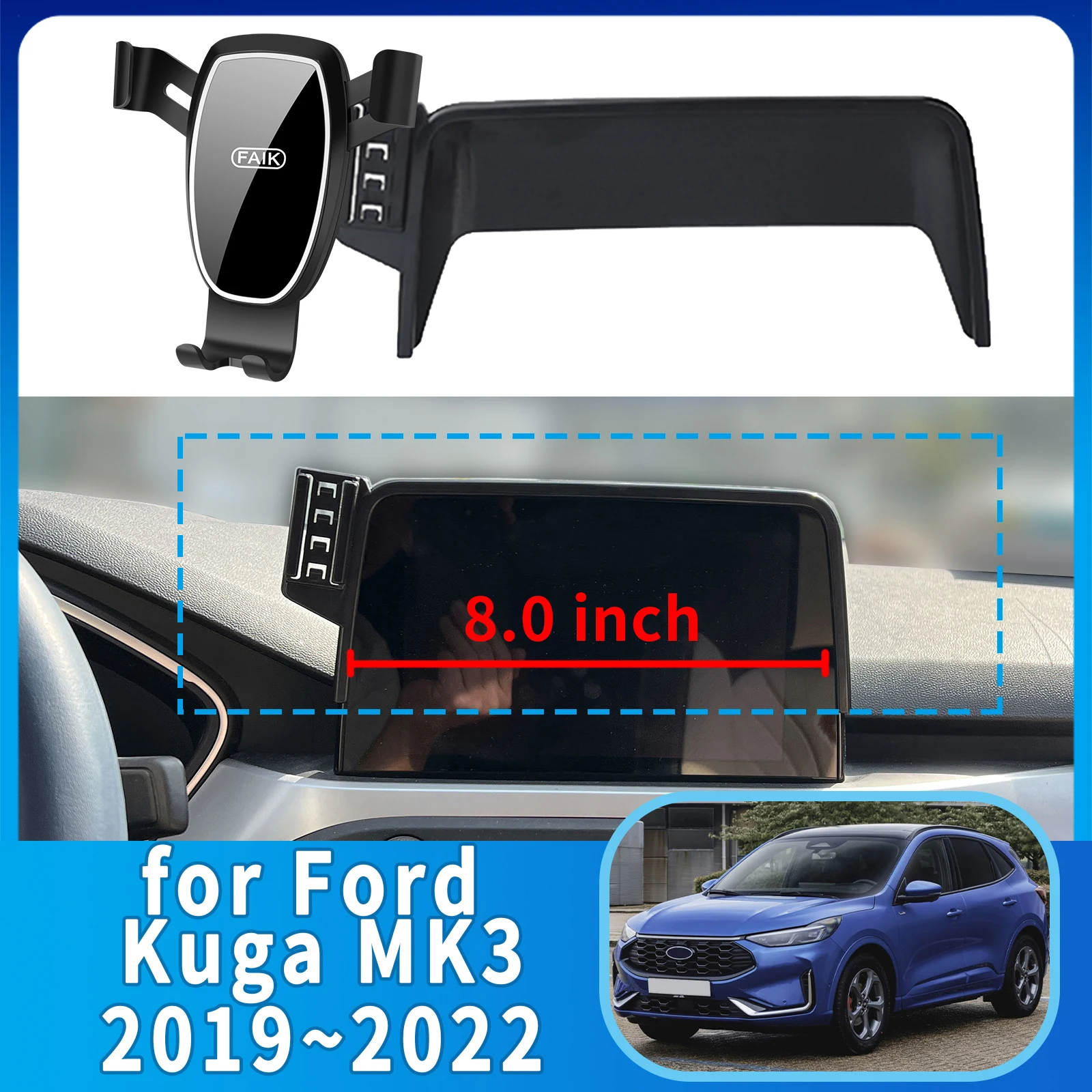 

fit for Ford Kuga MK3 3d 2019-2022 ST-Line (8in) ​​Anti-Shake Screen Base Phone Holder Mount Stand ​​ Dedicated accessoires