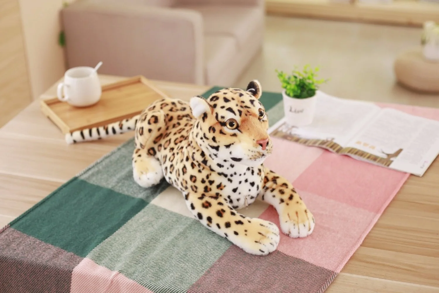 

cute simulaiton leopard toy plush lying leopard tiger doll gift about 45cm