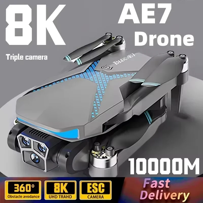 

2026 New AE7 Pro Drones 5G WIFI Professinal 8K Camera 360°Angle Optical Flow Localization Brushless Motor RC Quadcopter Dron Toy