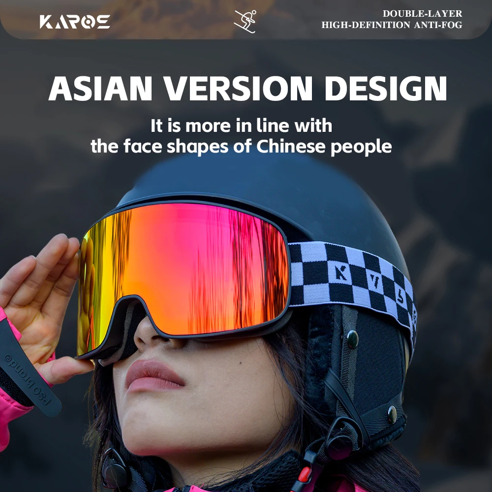 Karos Ski Goggles Double Layer Anti-fog Skiing Glasses UV400 Windproof Protection Snowboard Eyewear Men Women Winter Sports view 3