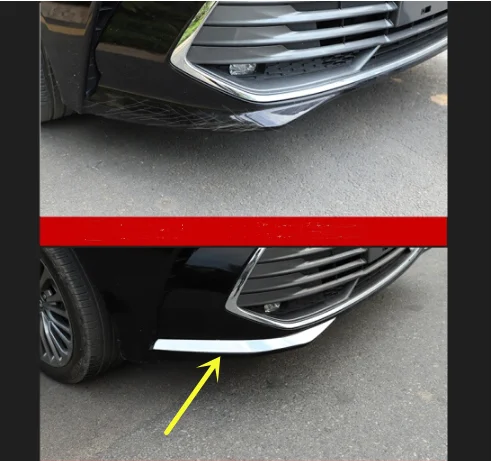 2pcs For Toyota Avalon XX50 2019 2020 Front Bumper Corner Strip Protective Cover Trim Exterior Accessories Stainless Steel