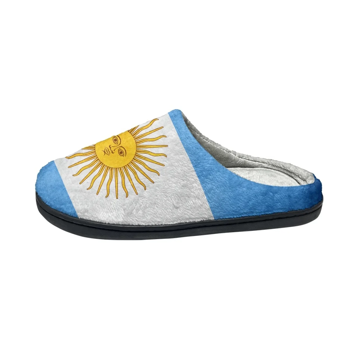 Chinelos resistentes a sujeira de algodão para meninos e meninas, padrão bandeira argentina, chinelo antiderrapante para casa, calçado de inverno, nova moda