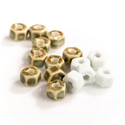 15#10pcs Nut Shape Handmade Kiln Discoloration Ceramic Beads DIY Accessories Création De Bijoux Bulk Joyeria Artesanato #XN275