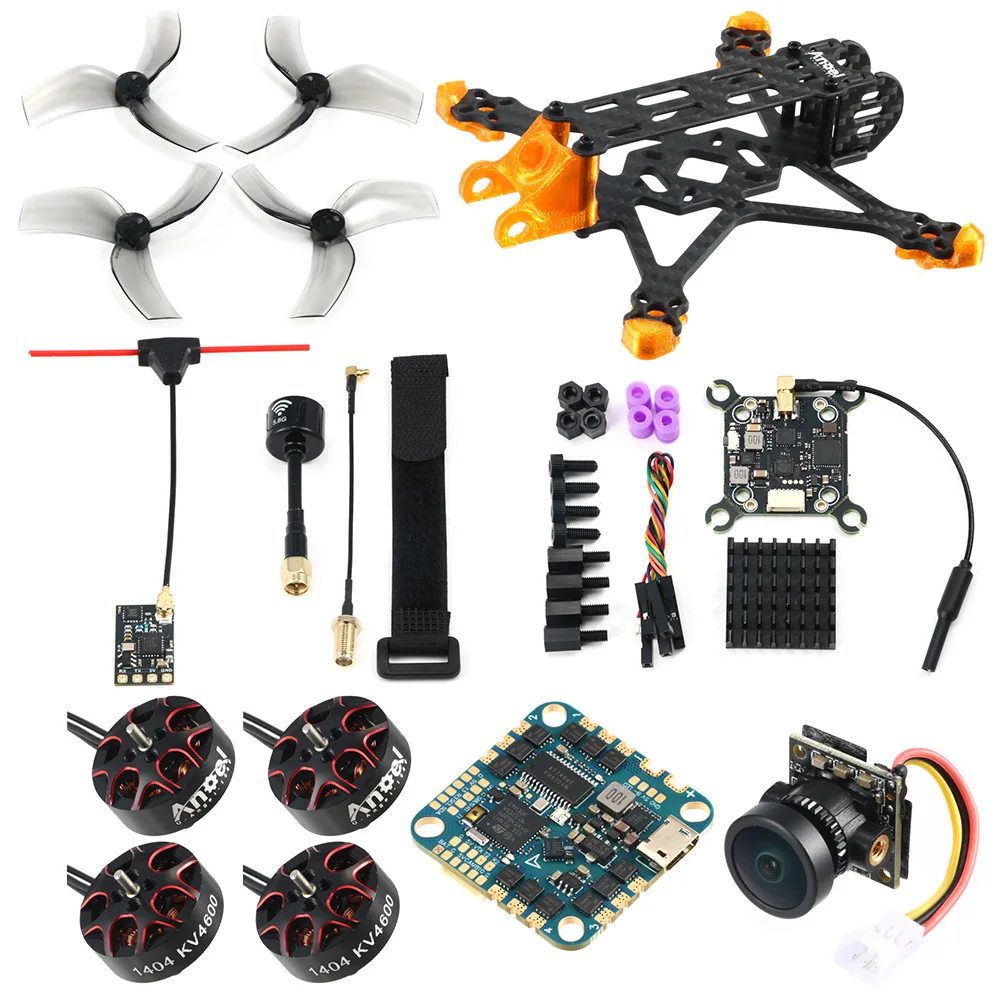2.5inch FPV KIT Uangel25 2.5inch Frame 1404 4600kv Motor F411FC & 20A ESC Nano4 800tvl Camera 5.8G 25-1000kw Adjustable VTX
