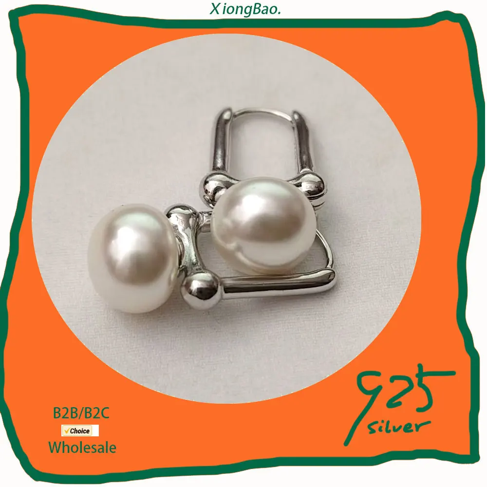 Drops Aesthetic Vintage Smooth Stamp 925 Sterling Silver Simple Women New Earrings With Pearl Korean Fine Jewelry New 2026 Hot