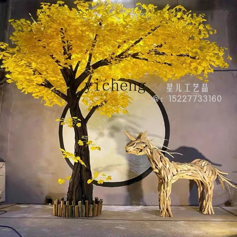 

RWJ Ginkgo Wishing Tree Large Wedding Hotel Mall Indoor and Outdoor Landscaping Decoration