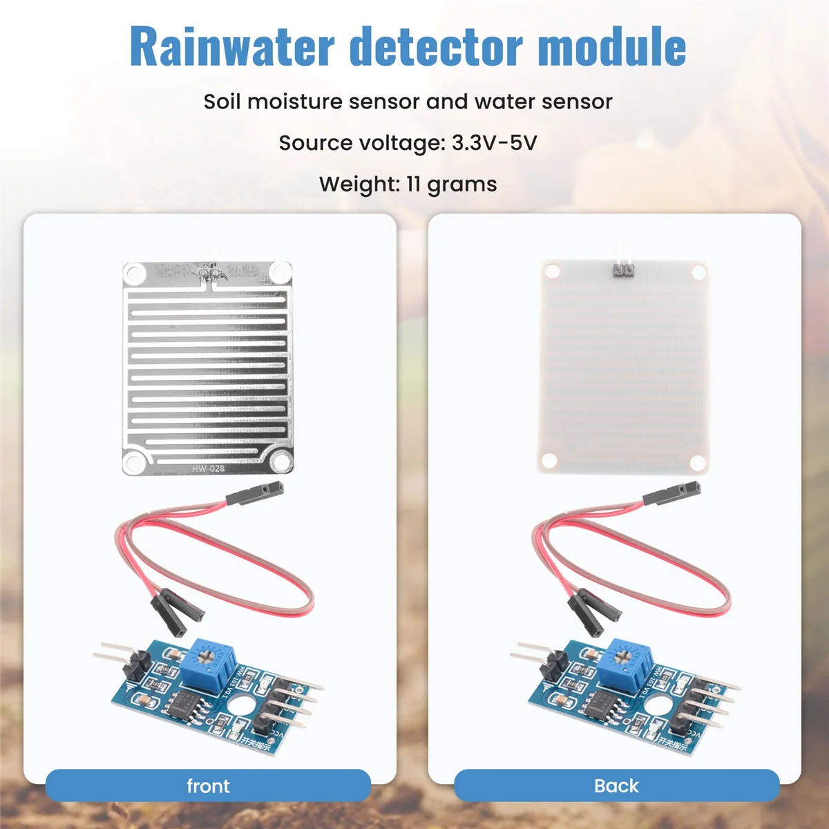 T85C Rain Sensor Module Rainwater Rain Sensor Module 3, 3V-5V