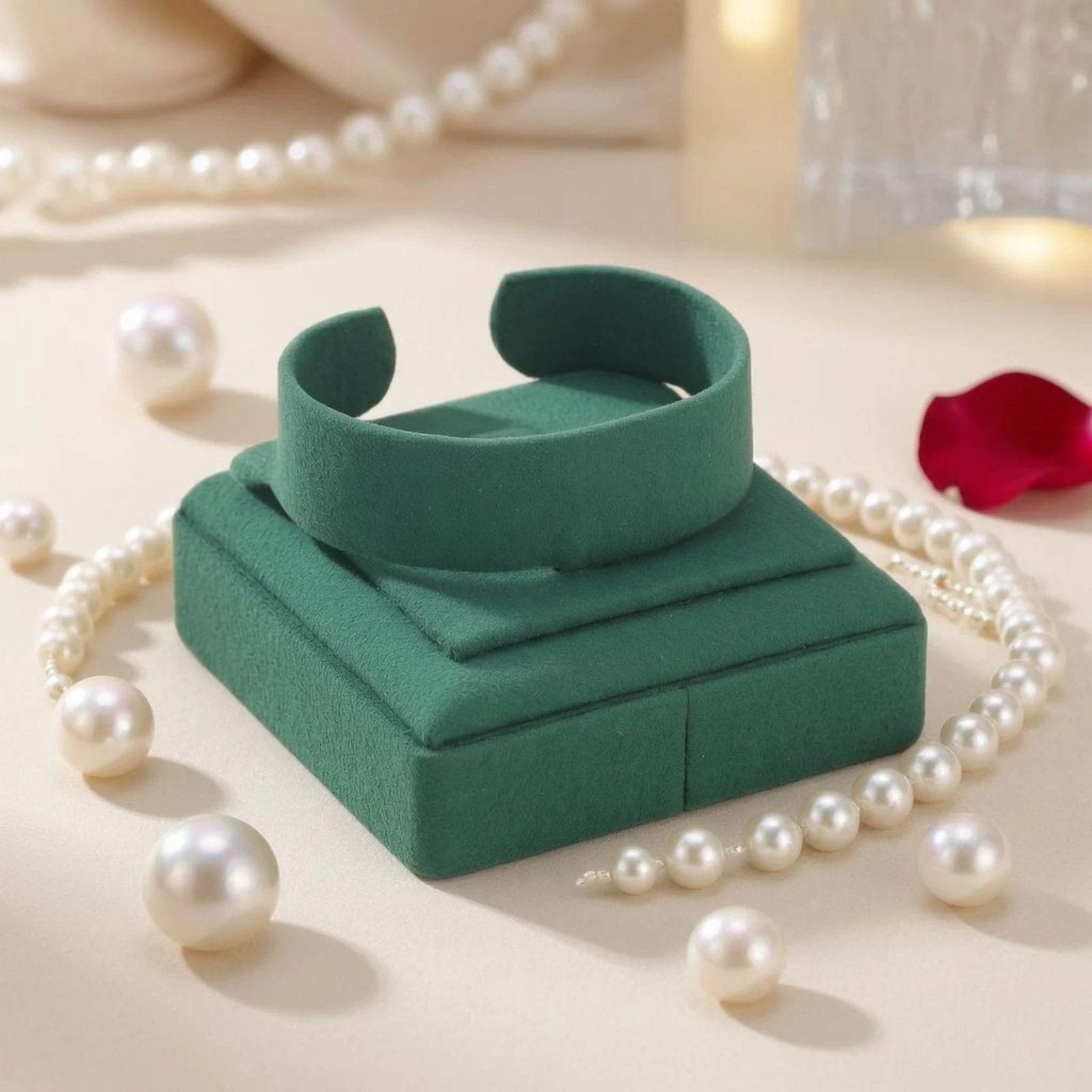 Velvet Jewelry Stand Curved Top Band Holder Display Stand Velvet Jewelry Display Set Elegant Look Retail Fixture Easy To