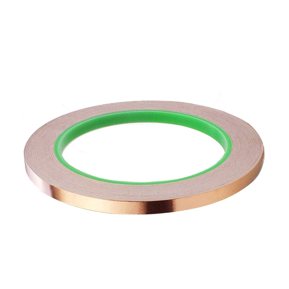 

50M 5mm 6mm 8mm 10mm 15mm Copper Tape Double-Sided Conductive Copper foil tape for Stained Glass Guitar EMI Shielding Crafts