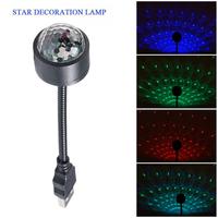 Multicolor Sound Activated USB LED Starry Sky Projector Car Lights Roof Ceiling Galaxy Car Decor Lamp Atmosphere Ambient St B5W7