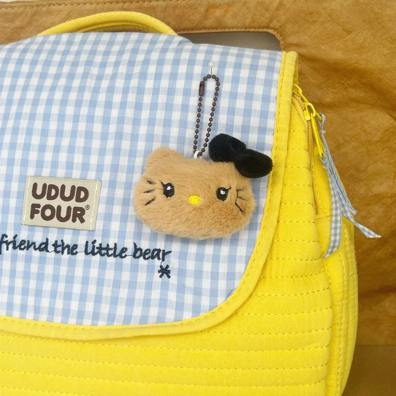 Kawaii Sanrio Hello Kitty brelok Anime pluszowe zabawki czarny kotek plecak wisiorek brelok lalka dzieci breloki z motywem kreskówkowym dziewczyna