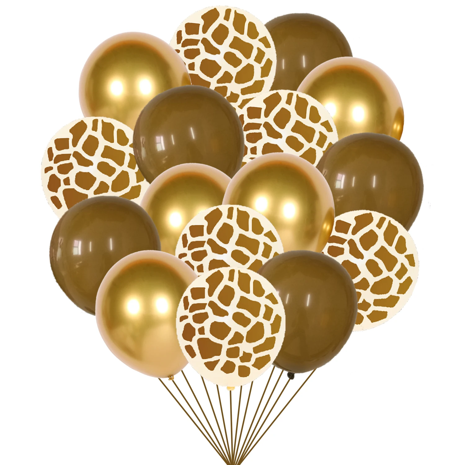 

12pcs Jungle Deer Pattern Brown Balloon Decoration, Animal Latex Balloon Jungle Wildlife Park Theme Party Decoration Supplies